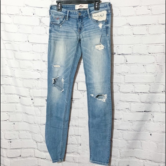 Hollister Denim - Hollister Medium Wash Distressed Skinny Jeans